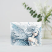 Aquarellschneewolke im Schneefall Postkarte (Stehend Vorderseite)