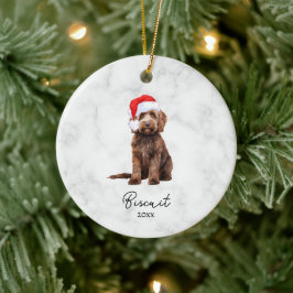 Aquarellschokolade Braun Goldendoodle Keramik Ornament