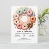 Aquarellschokolade Donuts Geburtstag Einladung (Stehend Vorderseite)