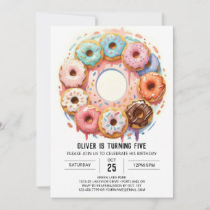 Aquarellschokolade Donuts Geburtstag Einladung