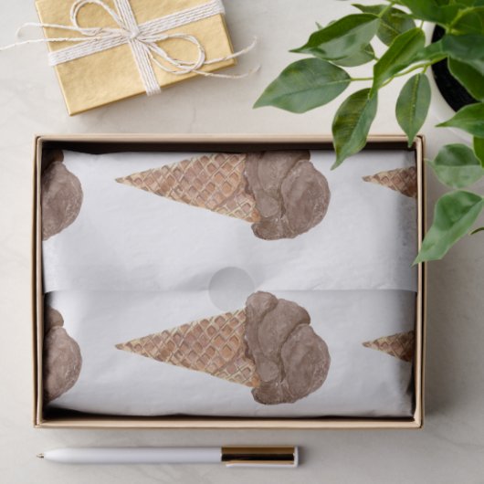 Aquarellschokolade Eiscreme Muster Seidenpapier (Geschenk)