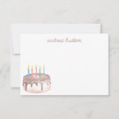 Aquarellschokolade Geburtstagskuchen Personalisier Dankeskarte (Vorderseite)