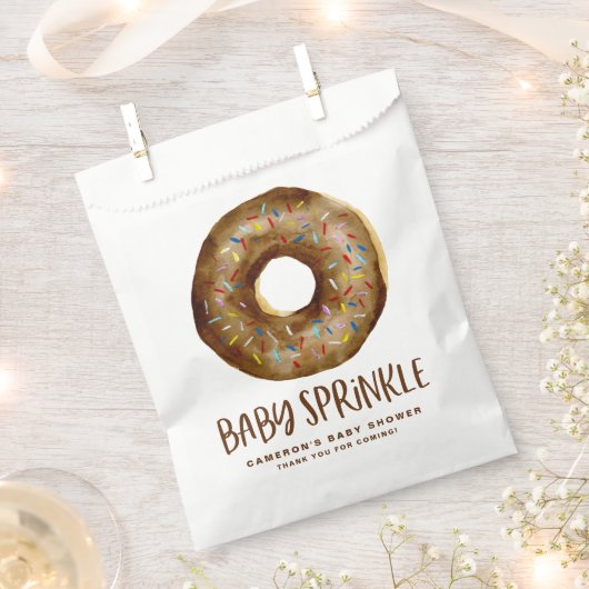 Aquarellschokolade Glazed Donut Baby Sprinkle Geschenktütchen (Ausgeschnitten)