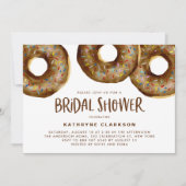 Aquarellschokolade Sprinkle Donuts Brautparty Einladung (Vorderseite)