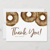 Aquarellschokolade Sprinkle Donuts Geburtstag Dankeskarte (Vorderseite)