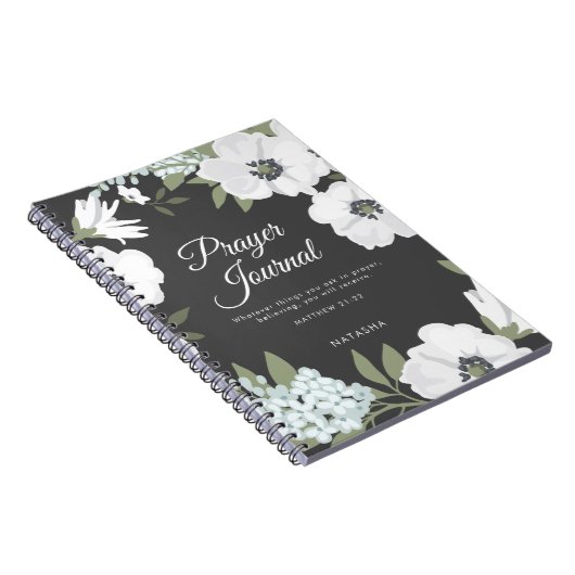 Aquarellschrift Anemones Scripting Journal Notizblock (Rechte Seite)