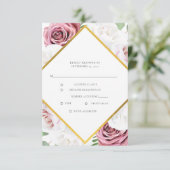 Aquarellschrift Blumenschrift Moderne Hochzeit RSVP Karte (Stehend Vorderseite)