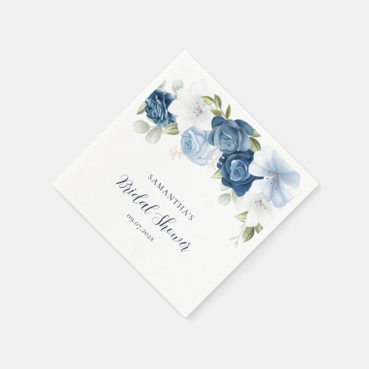 Aquarellschrift Blumenschrift Modernes Brautparty Serviette (Ecke)