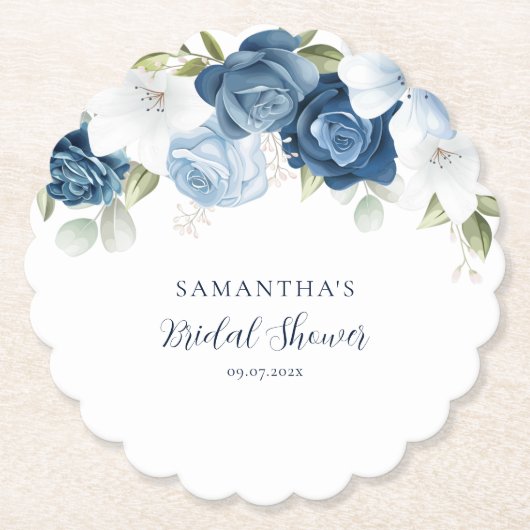 Aquarellschrift Blumenschrift Modernes Brautparty Untersetzer (Vorderseite)