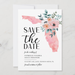 Aquarellschrift Florida Zielhochzeit Save The Date
