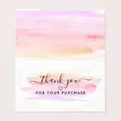 Aquarellschrift, Logo/Bild - Dankeschön-Karte Visitenkarten (Außenseite Aufgefaltet)