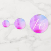 Aquarellschrift Rainbow Pastel Sweet 16 Konfetti (Vorderseiten)