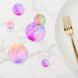 Aquarellschrift Rainbow Pastel Sweet 16 Konfetti
