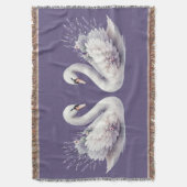 Aquarellschwan mit Lavender Florals Decke (Vorderseite Vertikal)