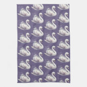 Aquarellschwan mit Lavender Florals Geschirrtuch (Vertikal)