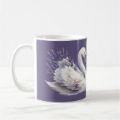 Aquarellschwan mit Lavender Florals Kaffeetasse (Links)