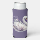 Aquarellschwan mit Lavender Florals Selters Dosenkühler (Seltzer Vorderseite)