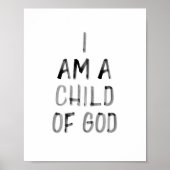 Aquarellschwarz Ich bin ein Kind Gottes drucken Poster (Vorne)