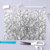 Aquarellschwarzweiss-Baumastmuster Seidenpapier (Handwerk)