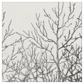 Aquarellschwarzweiss-Baumastmuster Stoff (Nahaufnahme)