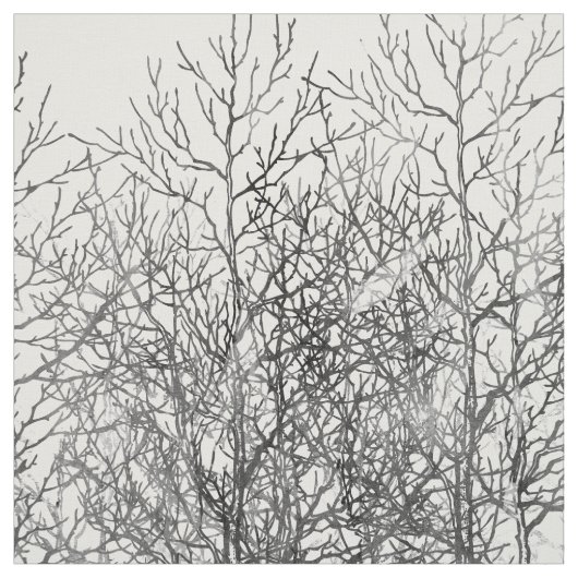 Aquarellschwarzweiss-Baumastmuster Stoff (Muster)