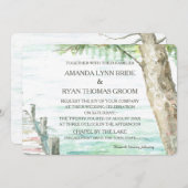 Aquarellsee und Baum Einladung (Vorne/Hinten)