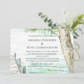 Aquarellsee und Baum Einladung (Stehend Vorderseite)