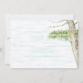 Aquarellsee und Baum Einladung (Rückseite)