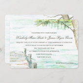 Aquarellsee und Bootsanleger Einladung (Vorne/Hinten)