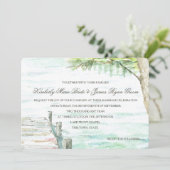 Aquarellsee und Bootsanleger Einladung (Stehend Vorderseite)