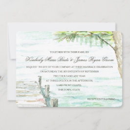 Aquarellsee und Bootsanleger Einladung