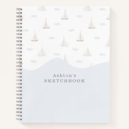 Aquarellsegler Boote Junge/Girl Skatchbook Notizblock