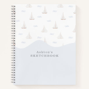Aquarellsegler Boote Junge/Girl Skatchbook Notizblock