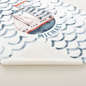 Aquarellsegler Rot und Blau Sherpadecke (3/4)