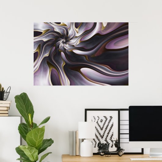 Aquarellseide Poster (Heimbüro)