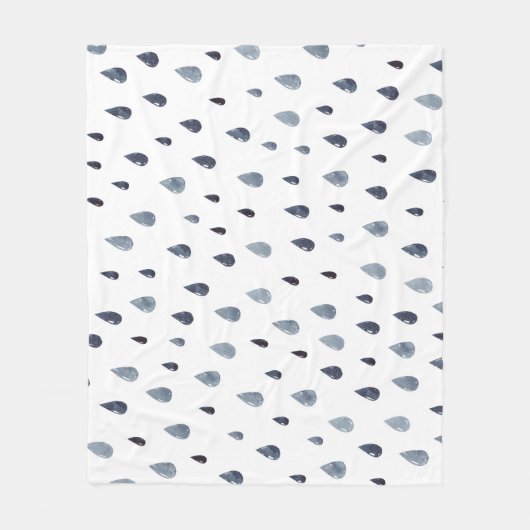 Aquarellseile, Indigo-nahtloses Muster. Fleecedecke (Vorderseite)