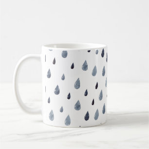 Aquarellseile, Indigo-nahtloses Muster. Kaffeetasse