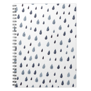 Aquarellseile, Indigo-nahtloses Muster. Notizblock