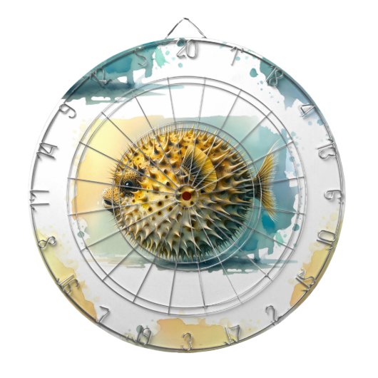 Aquarellserie: Blowfish Dartscheibe (vorne)