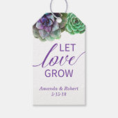 Aquarellsikkulturen lassend Liebe wachsen für Tag Geschenkanhänger (Vorderseite)