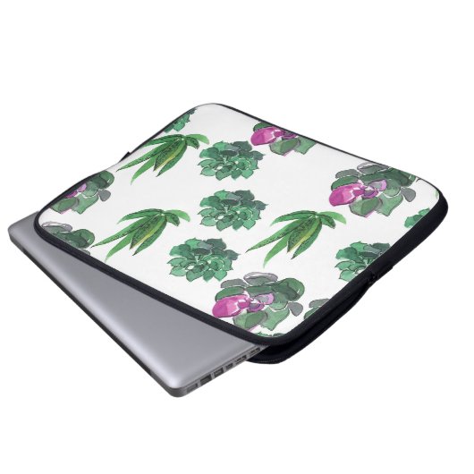 Aquarellsikkulturen Nahtloses Muster Laptopschutzhülle (Vorne Knopf)