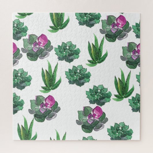 Aquarellsikkulturen Nahtloses Muster Puzzle (Vertikal)