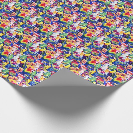 Aquarellsittiche Geschenkpapier (Ecke)