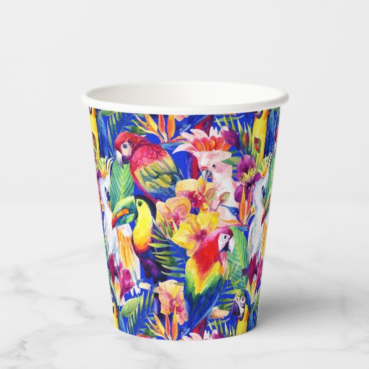 Aquarellsittiche Pappbecher (Rückseite)