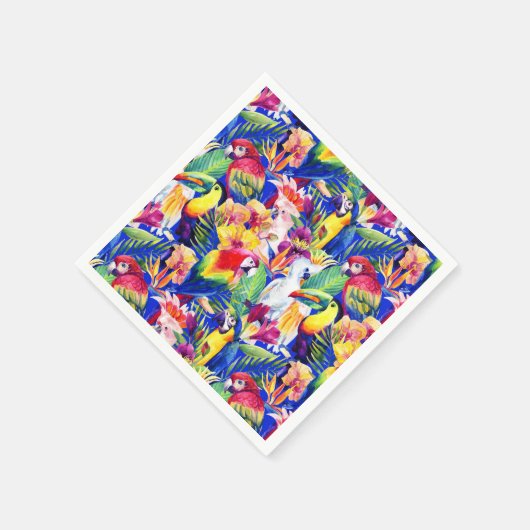 Aquarellsittiche Serviette (Ecke)