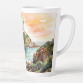 Aquarellsketch Byron Bay Lighthouse Monogram | Milchtasse (Rechts)