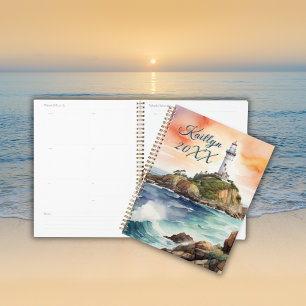 Aquarellsketch Byron Bay Lighthouse Monogram Planer