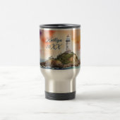 Aquarellsketch Byron Bay Lighthouse Monogram | Reisebecher (Mittel)