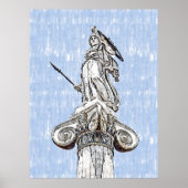 Aquarellskizze der Statue von Athena Poster (Vorne)