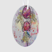 Aquarellskizze Dreamcatcher "Chase your Dreams" Ornament (Vorderseite)